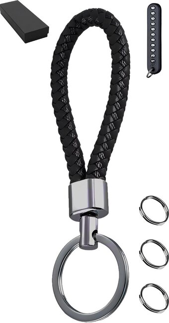 Luxe leren & metaal sleutelhanger voor volwassenen - auto sleutelhouder - keychain sleutelringen - sleutel hanger voor vrouwe