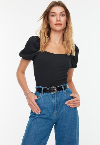 Trendyol vrouwen ballon mouw basis blouse