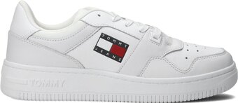 Bol.com Tommy jeans tommy jeans retro basket lage sneakers - wit aanbieding