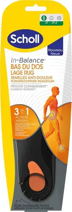 Bol.com Scholl in balance pijnverlichtende inlegzolen lage rug - small - maat 37-39,5 - 1 paar aanbieding