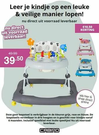 Baby & Tiener Loopstoel aanbieding