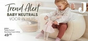 Baby & Tiener Jollein teddy fauteuil beanbag cream white aanbieding