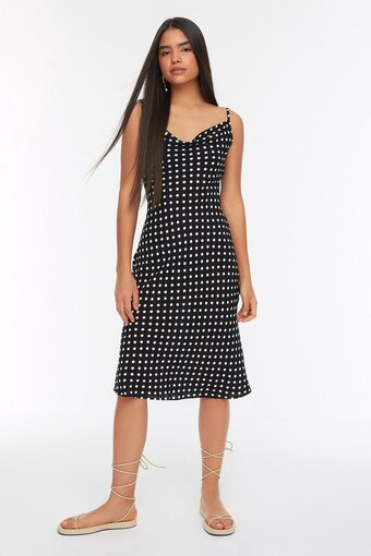 Trendyol vrouwen standaard mouw col nek bodycon jurk