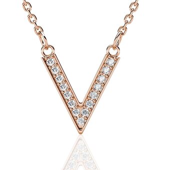 Bol.com Yolora dames ketting met hanger - kalpa camaka kristallen - rosé kleurig - 18k roségoud verguld - vrouwen collier rose gold - aanbieding