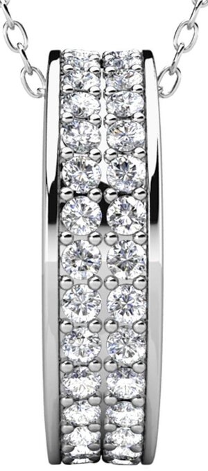 Yolora dames ketting met hanger - kalpa camaka kristallen - zilverkleurig - 18k witgoud verguld - vrouwen collier zilver - si