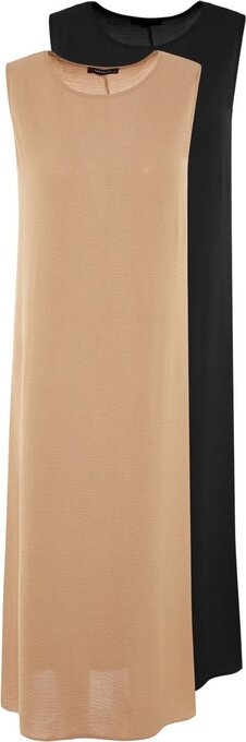 Trendyol vrouwen standaard mouw ronde hals verschuiving jurk