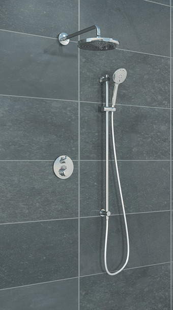 X2O Hansgrohe Ecostat S thermostatische inbouw regendoucheset met ronde regendouchekop 24 cm glanzend chroom aanbieding