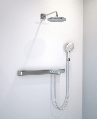 X2O Hansgrohe ShowerTablet Select 700 thermostatische inbouw regendoucheset met ronde regendouchekop 30 cm glanzend chroom en wit aanbieding