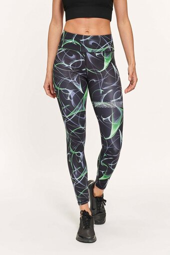 Active panther legging lola fantasy high waist black-green, dames legging met hoge taille voor vrouwen - boterachtig zacht n