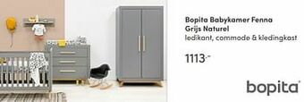 Baby & Tiener Bopita babykamer fenna grijs naturel aanbieding