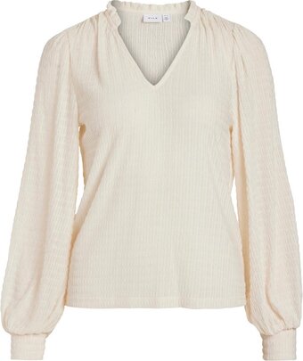 Vila vimanja v-neck l/s top dames top