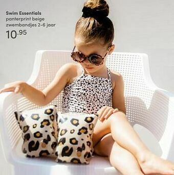Baby & Tiener Swim essentials panterprint beige zwembandjes aanbieding