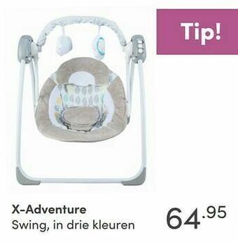 Baby & Tiener X-adventure swing, in drie kleuren aanbieding