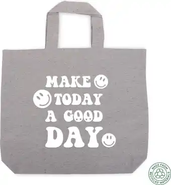 Bol.com Make today a good day recyclable tote bag draagtas - dames - katoenen tas - winkelen - strandtas - recyclebare boodschappenta aanbieding