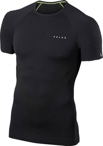 Bol.com Falke warm tight fit slim fit basislaag top met korte mouwen sneldrogende thermo ademend thermo-ondergoed zwart heren underwe aanbieding