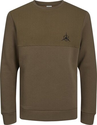 Bol.com Jack&jones jcostaple quilt sweat crew neck heren trui - maat s aanbieding