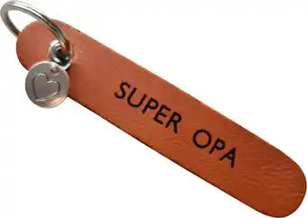 Sleutelhanger super opa - leer