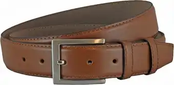 Bol.com Houtkamp leren pantalon riem voor dames en heren - kostuum riem - 3,5 cm breed - broekriem - glad leer - hazelnoot - riemmaat aanbieding