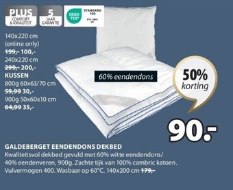 Jysk Galdeberget eendendons dekbed aanbieding