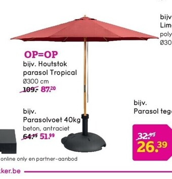 Leen Bakker Houtstok parasol tropical aanbieding