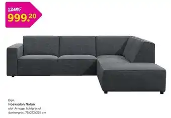 Leen Bakker Hoeksalon nolan stof arnage, lichtgrijs of donkergrijs, 75x272x225 cm aanbieding