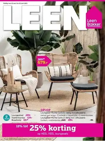 Leen Bakker Loungeset monte carlo 5 -delig incl zitkussens aanbieding