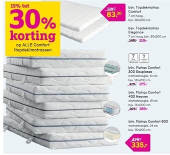 Leen Bakker Topdekmatras comfort aanbieding