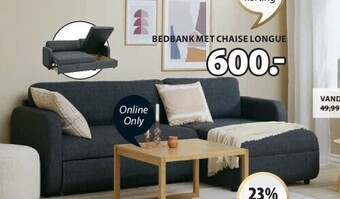 Jysk Bedbank met chaise longue aanbieding