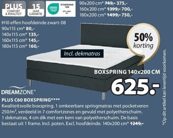 Jysk Plus c60 boxspring aanbieding
