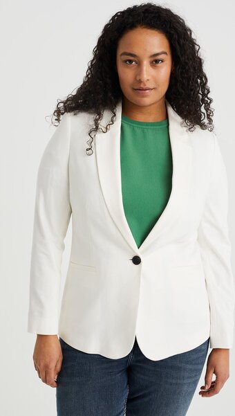 We fashion getailleerde jersey stretch blazer - curve