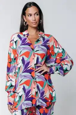 Colourful rebel talia oversized boyfriend blouse