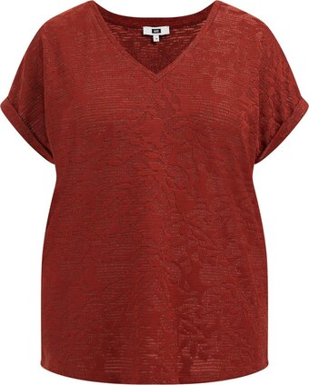 We fashion dames t-shirt met glittergaren - curve