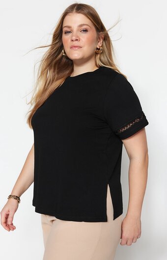 Trendyol vrouwen standaard mouw basis t-shirt grote maten