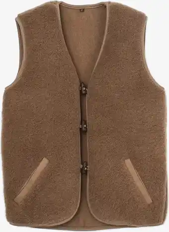 Wollies amsterdam - unisex vest / bodywarmer - bruin - maat m