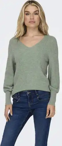 Only onlatia l/s v-neck cuff knt noos dames trui - maat l