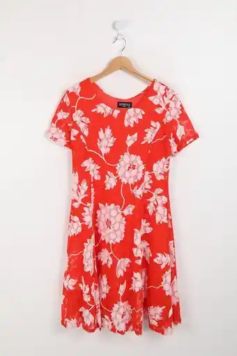 Bol.com Mooie rode jurk met witte bloemen voor grote maten aanbieding