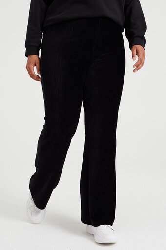 We fashion dames flared legging van ribstof - curve