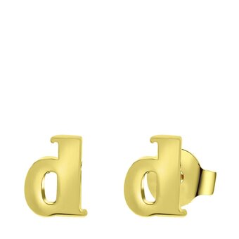 Bol.com Lucardi dames goldplated oorbellen letter - oorbellen - cadeau - staal - goudkleurig aanbieding