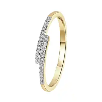 14 karaat geelgouden ring 26 diamanten 0,08ct