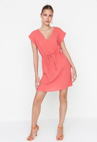 Trendyol vrouwen standaard mouw cache-coeur basis jurk