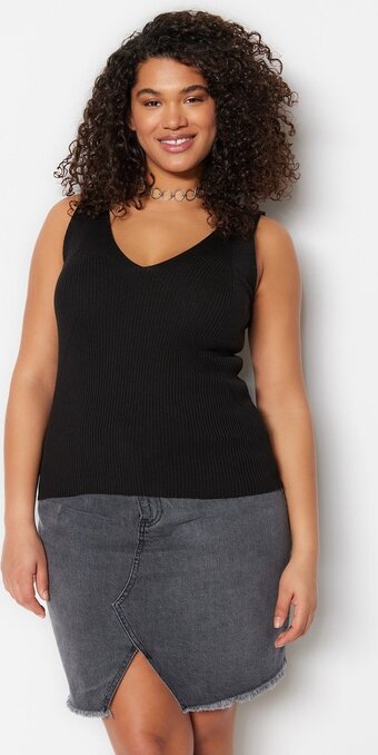 Trendyol vrouwen dik geschorst bodycon plus blouse