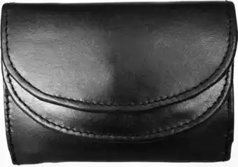 Bol.com Lundholm dames portemonnee klein leer - leren portefeuille dames zwart - kleine portemonnee dames leer - portemonneetje dames aanbieding