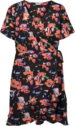 Only carmakoma carlivia s/s wrap knee dress wvn noos dames jurk - maat 54