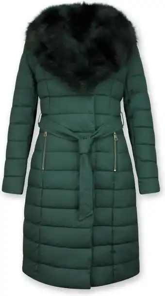 Gentile bellini lange parka dames - met faux bontkraag- jassen dames dames jas