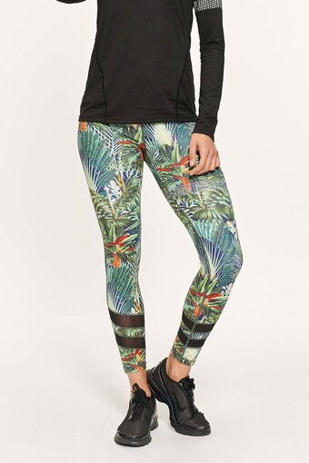 Bol.com Active panther legging mandy jungle mesh green-multi, dames legging met hoge taille voor vrouwen - boterachtig zacht niet tra aanbieding