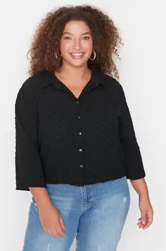 Bol.com Trendyol vrouwen vleermuis mouw basis overhemd grote maten aanbieding