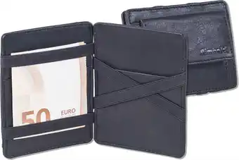 Rimbaldi magic wallet portemonnee heren – rfid anti-skim – leer – zwart