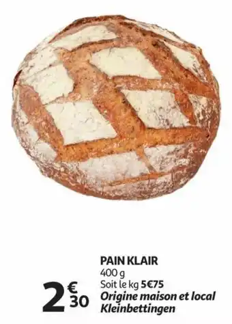 Auchan PAIN KLAIR 400g aanbieding