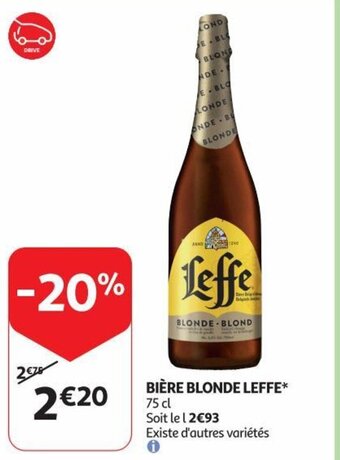 Auchan BIÈRE BLONDE LEFFE* 75 cl aanbieding