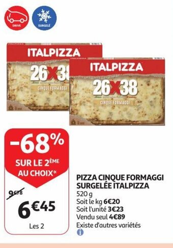 Auchan PIZZA CINQUE FORMAGGI SURGELÉE ITALPIZZA 520 g aanbieding